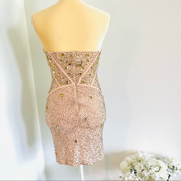 💕Crystal Embellished Strapless Dress SZ S/XS - Picture 7 of 15